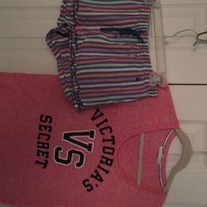 Victoria Secrets night shorts and T shirt